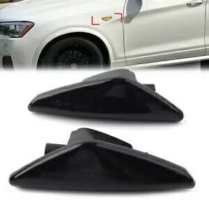 ダイナミック LED サイド マーカー ターン シグナル ライト BMW F25 E70 E71 X3 E72 X5 X6 ブラックに適合 Dynamic LED Side Marker Turn Signal Light Fit BMW F25 E70 E71 X3 E72 X5 X6 Black 【並行輸入品】