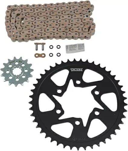 Vortex V3 WSS チェーン/スプロケット キット スチール リア ゴールド 16/46T 525SX3-108 CKG2130 Vortex V3 WSS Chain/Sprocket Kit with Steel Rear Gold 16/46T 525SX3-108 CKG2130 【並行輸入品】|カスタムパーツ WORLD倉庫