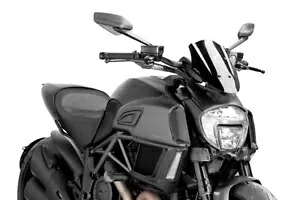 Puig ネイキッド スポーツ ウィンドスクリーン ブラック #7592N ドゥカティ ディアベル 2014-2018 Puig Naked Sport Windscreen Black #7592N Ducati Diavel 2014-2018 【並行輸入品】|カスタムパーツ WORLD倉庫