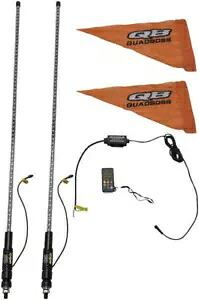 Quadboss デュアル リモート制御 LED ライト ホイップ 72 インチ クリア Quadboss Dual Remote Controlled LED Light Whips 72\