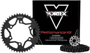 Vortex Racing WSS 保証チェーン & スプロケット キット 16/43T ブラック #CK6447 ヤマハに適合 Vortex Racing WSS Warranty Chain & Sprocket Kit 16/43T Black #CK6447 fits Yamaha 【並行輸入品】｜カスタムパーツ WORLD倉庫