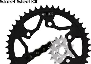 Vortex V3 WSS チェーン&スプロケットキット スチールリア付き ブラック 14/46T 530SX3-112 Vortex V3 WSS Chain & Sprocket Kit with Steel Rear Black 14/46T 530SX3-112 【並行輸入品】