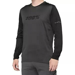 100% ライドキャンプ ジャージ - 長袖 - ブラック/チャコール - Lサイズ 40028-00002 100% RIDECAMP JERSEY - LONG-SLEEVE - BLACK/CHARCOAL - LARGE 40028-00002 【並行輸入品】