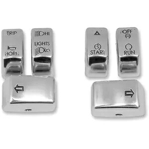 ドラッグ スペシャリティーズ クローム スイッチ キャップ '11 ストリート モデル用 0616-0152 Drag Specialties Chrome Switch Caps for '11 Street Models 0616-0152 【並行輸入品】
