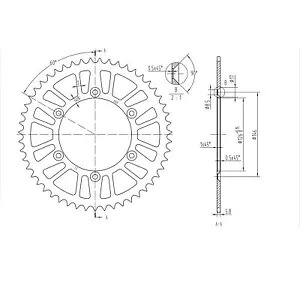 BikeMaster リア スプロケット 520 - 51 歯 240 808 51 BikeMaster Rear Sprocket 520 - 51-Tooth 240 808 51 【並行輸入品】