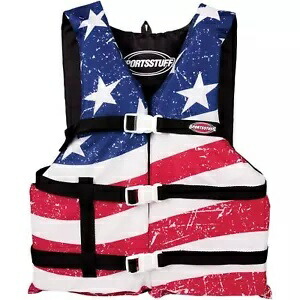 Airhead スターズ & ストライプス PFD ベスト - レッド/ホワイト/ブルー - ユニバーサル 10098-15-A-US Airhead Stars & Stripes PFD Vest - Red/White/Blue - Universal 10098-15-A-US 【並行輸入品】