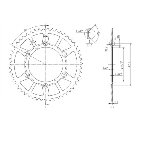 BikeMaster リア スプロケット 520 - 51 歯 240 210 51 BikeMaster Rear Sprocket 520 - 51-Tooth 240 210 51 【並行輸入品】