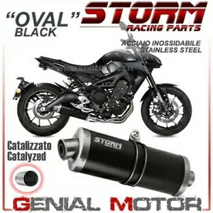 Mivv による触媒フルシステム ストーム オーバル ブラック イノックス ヤマハ Mt-09 2013 2018 Catalyzed Full System Storm by Mivv Oval Black Inox Yamaha Mt-09 2013 2018 【並行輸入品】