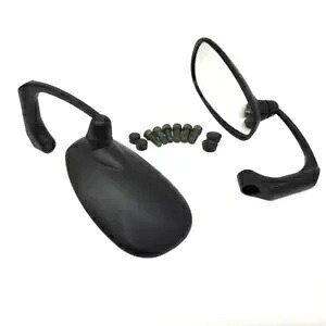 カスタムオートバイユニバーサルブラック 8 ミリメートル 10 ミリメートルオーバルバックミラーサイドミラーカフェレーサー Custom Motorcycle Universal Black 8mm 10mm Oval Rearview Side Mirrors Cafe Racer 【並行輸入品】