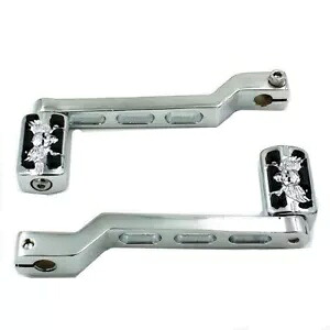 ハーレーツーリングカスタム用クロームギアシフトレバーシフター、フットレストフットペグ付き Chrome Gear Shift Lever Shifter w/ Footrest Foot Pegs For Harley Touring Custom 【並行輸入品】