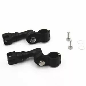 1インチ 25mm ロングホーン エンジンガード フットペグ マウント クランプ ブラック ホンダ ハーレー ATV用 1\