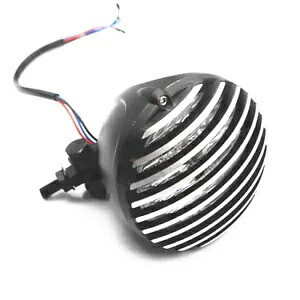 ユニバーサルブラックオートバイグリルヘッドライトランプハイ/ロービームハーレーホンダ用 Universal Black Motorcycle Grill Headlight Lamp High/Low Beam For Harley Honda 【並行輸入品】