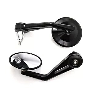ペア 7/8 ''22 ミリメートルオートバイバックミラーハンドルバーエンドサイドミラーハーレーホンダ用 Pair 7/8'' 22mm Motorcycle Rearview Handle Bar End Side Mirrors For Harley Honda 【並行輸入品】