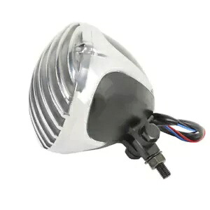 オートバイ 12V ヘッドライトランプフィンプリズングリルハーレーホンダスズキボバー用 Motorcycle 12V Headlight Lamp Finned Prison Grill For Harley Honda Suzuki Bobber 【並行輸入品】