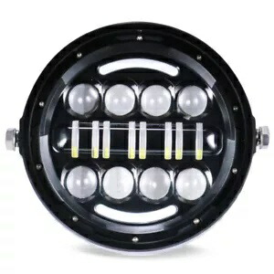 オートバイ 7 ''ラウンドハイ/ロービーム DRL ヘッドライトランニングライト + ヘッドランプリング Motorcycle 7'' Round High /Low beam DRL Head Light Running Light +HeadLamp Ring 【並行輸入品】