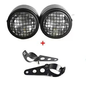 ブラック ツイン ドミネーター ヘッドライト ランプ オートバイ マウント ブラケット付き オートバイ バイク Black Twin Dominator Headlight Lamp Motorcycle w/Mount Bracket Motorcycle Bike 【並行輸入品】