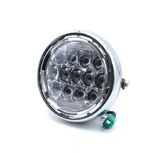 オートバイ 7 インチラウンド LED ヘッドライト 75 ワットプロジェクター DRL ヘッドライトランプチョッパー Motorcycle 7 inch Round LED Headlight 75W Projector DRL Headlight Lamp Chopper 【並行輸入品】