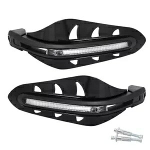 オートバイハンドルバーハンドガードシールド LEDライト付きダートバイクエンデューロツーリング用 Motorcycle Handlebar HandGuards Shield w/LED Light For Dirt Bike Enduro Touring 【並行輸入品】