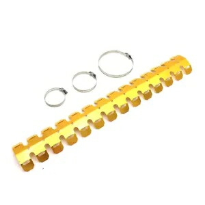 ユニバーサルオートバイゴールドエキゾーストマフラーパイプヒートシールドガードカバースクーター Universal Motorcycle Gold Exhaust Muffler Pipe Heat Shield Guard Cover Scooter 【並行輸入品】