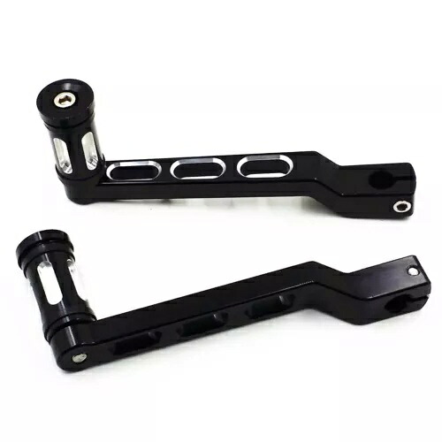 オートバイ ブラック ギアシフト レバー シフター フットレスト フットペグ付き ハーレー FLHT用 Motorcycle Black Gear Shift Lever Shifter w/ Footrest Foot Pegs for Harley FLHT 【並行輸入品】
