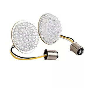 Motocycle 1157 レッド ターン シグナル ライト LED インサート 2 インチ ブレット スタイル クルーザー ボバー Motocycle 1157 Red Turn Signal Light LED Inserts 2\