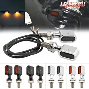 ペアオートバイターンシグナルライトミニウインカーアンバーインジケータライトユニバーサル Pair Motorcycle Turn Signal Lights Mini Blinker Amber Indicator Lights Universal 【並行輸入品】