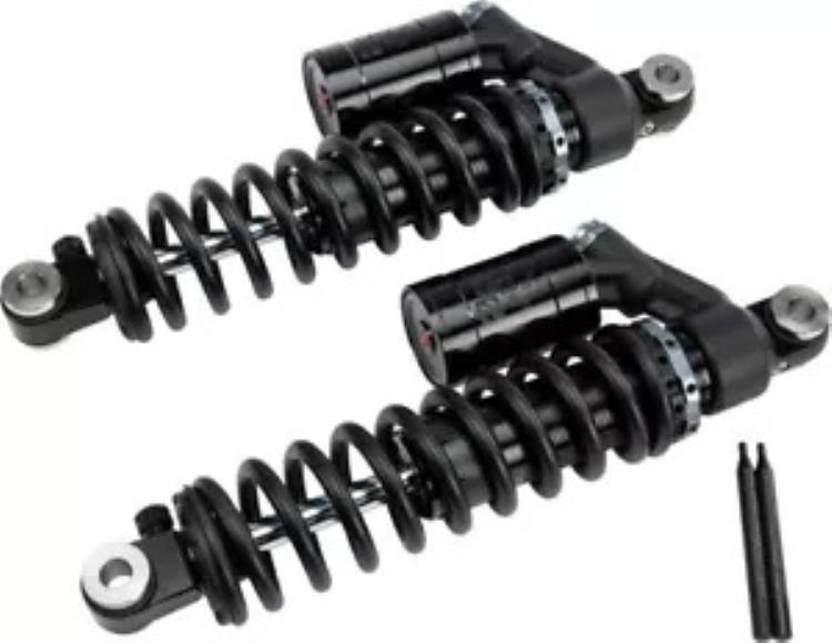 ハードドライブリモートリザーバーショックヘビーデューティ13インチブラックハーレーダビッドソンダイナ HardDrive Remote Reservoir Shocks Heavy Duty 13\
