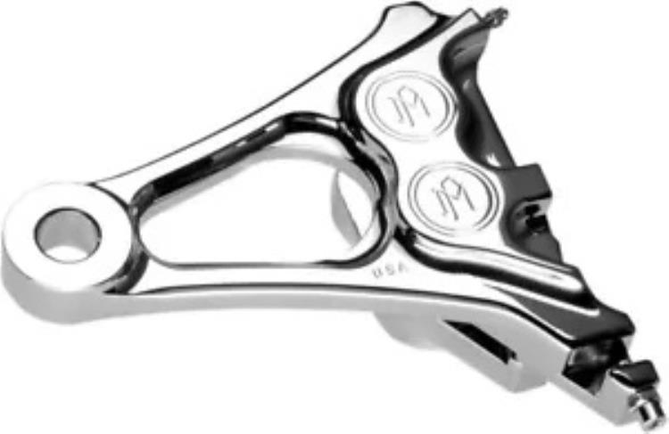 Performance Machine 4 ピストン キャリパー & ブラケット リア クローム #1256-0077-CH Performance Machine 4-Piston Caliper & Bracket Rear Chrome #1256-0077-CH 【並行輸入品】