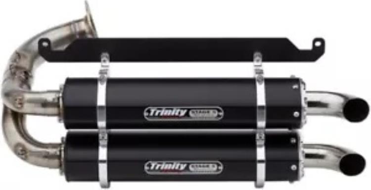 トリニティレーシング ステージ5 デュアルスリップオンエキゾーストマフラー ブラック #TR-4169S-BK ホンダ Trinity Racing Stage 5 Dual Slip-On Exhaust Muffler Black #TR-4169S-BK Honda 【並行輸入品】