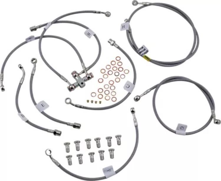 Galfer ステンレススチール フロント & リア ブレーキおよびクラッチ 9 ライン キット (FK003D420-9) Galfer Stainless Steel Front & Rear Brake and Clutch 9 Line Kit (FK003D420-9) 【並行輸入品】｜カスタムパーツ WORLD倉庫