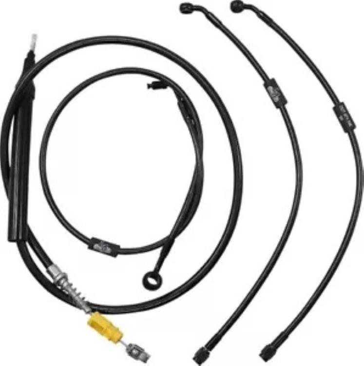 LA チョッパーズ ミッドナイト スタンダード ケーブル キット 15 インチ～17 インチ バー用 (LA-8157KT-16M) LA Choppers Midnight Standard Cable Kit for 15\