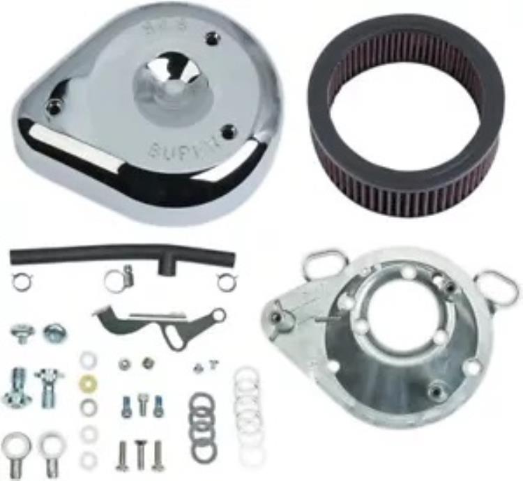 S&S スーパー E/G クローム ティアドロップ エアクリーナー キット (17-0404) S&S Super E/G Chrome Teardrop Air Cleaner Kit (17-0404) 【並行輸入品】｜カスタムパーツ WORLD倉庫