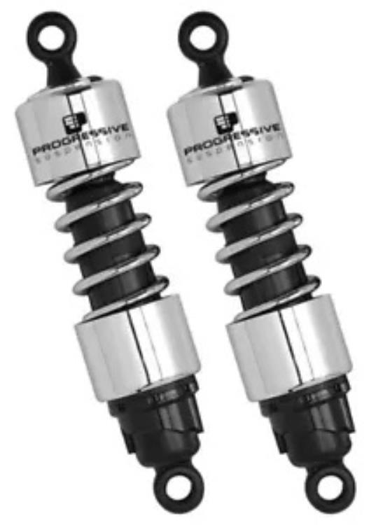 Progressive 412 シリーズ クローム 12 インチ オートバイ リア ショック (412-4068C) Progressive 412 Series Chrome 12\