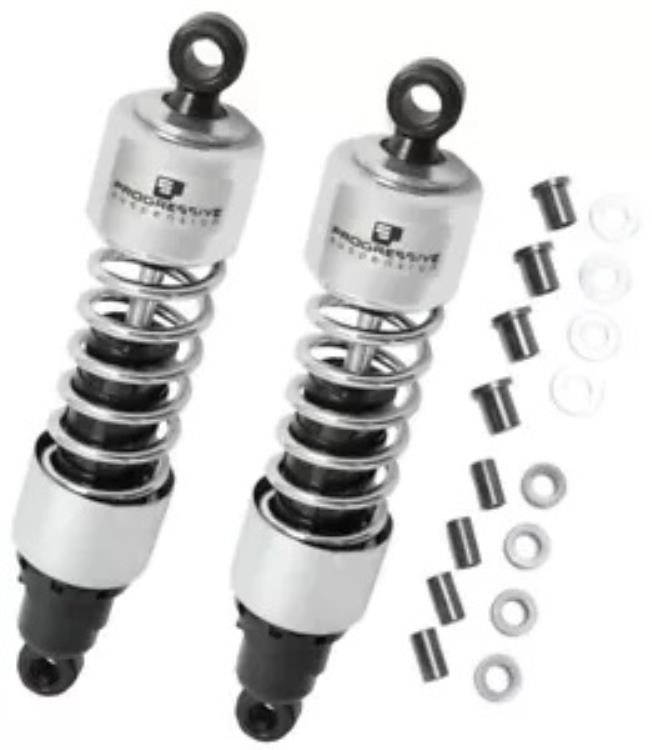 Progressive 412 シリーズ 高耐久クローム 13 インチ リアショック (412-4077C) Progressive 412 Series Heavy Duty Chrome 13" Rear Shocks (412-4077C) 【並行輸入品】|カスタムパーツ WORLD倉庫