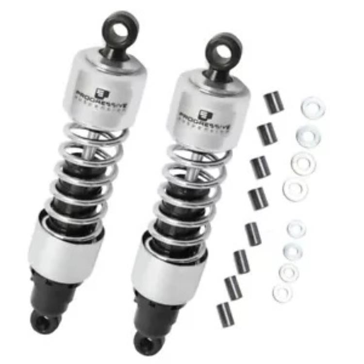 Progressive 412 シリーズ 高耐久クローム 12.5 インチ リアショック (412-4214C) Progressive 412 Series Heavy Duty Chrome 12.5" Rear Shocks (412-4214C) 【並行輸入品】|カスタムパーツ WORLD倉庫