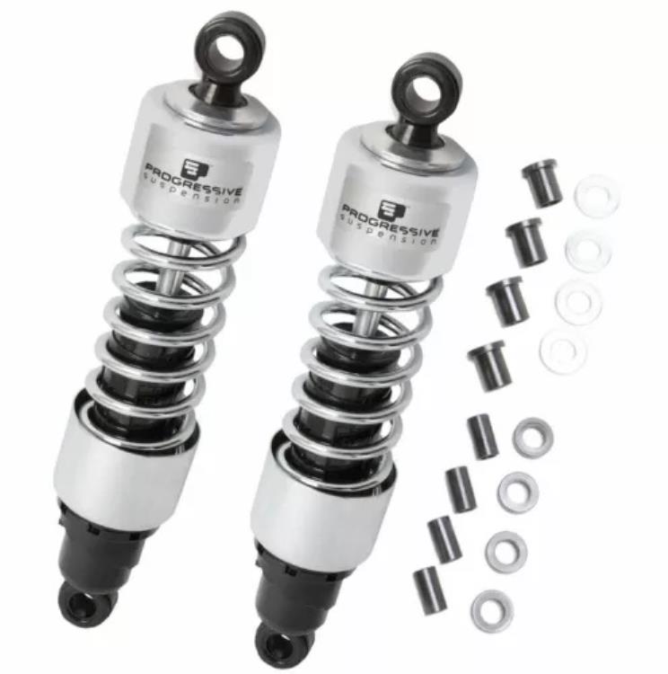 Progressive 412 シリーズ 高耐久クローム 12 インチ リアショック (412-4069C) Progressive 412 Series Heavy Duty Chrome 12" Rear Shocks (412-4069C) 【並行輸入品】|カスタムパーツ WORLD倉庫