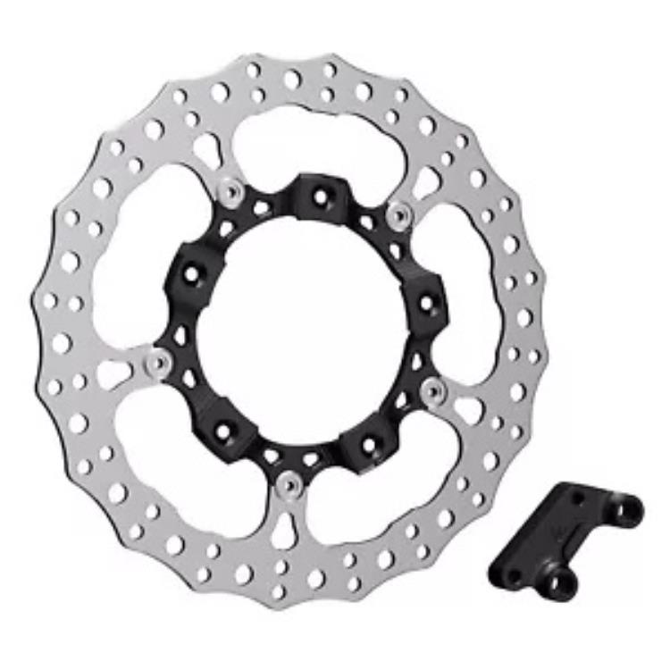 Arlen Ness 14 インチ ビレット ビッグ ブラック 左フロント ブレーキ ローター (300-000) Arlen Ness 14\