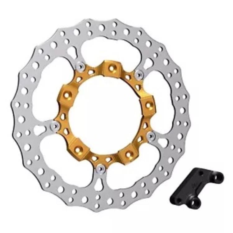 Arlen Ness 14 インチ ビレット ビッグ ゴールド フロント右ブレーキ ローター (300-006) Arlen Ness 14" Billet Big Gold Front Right Brake Rotor (300-006) 【並行輸入品】|カスタムパーツ WORLD倉庫