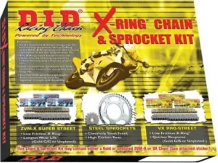 DID スチールスプロケット&530ZVMX3 ゴールドXリングチェーンキット (DKS-015G) DID Steel Sprocket & 530ZVMX3 Gold X Ring Chain Kit (DKS-015G) 【並行輸入品】|カスタムパーツ WORLD倉庫