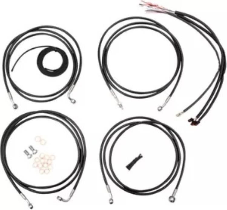 LA Choppers ブラック ビニール コンプリート ケーブル キット (18 インチ-20 インチ バー用) (LA-8052KT2-19B) LA Choppers Black Vinyl Complete Cable Kit for 18\