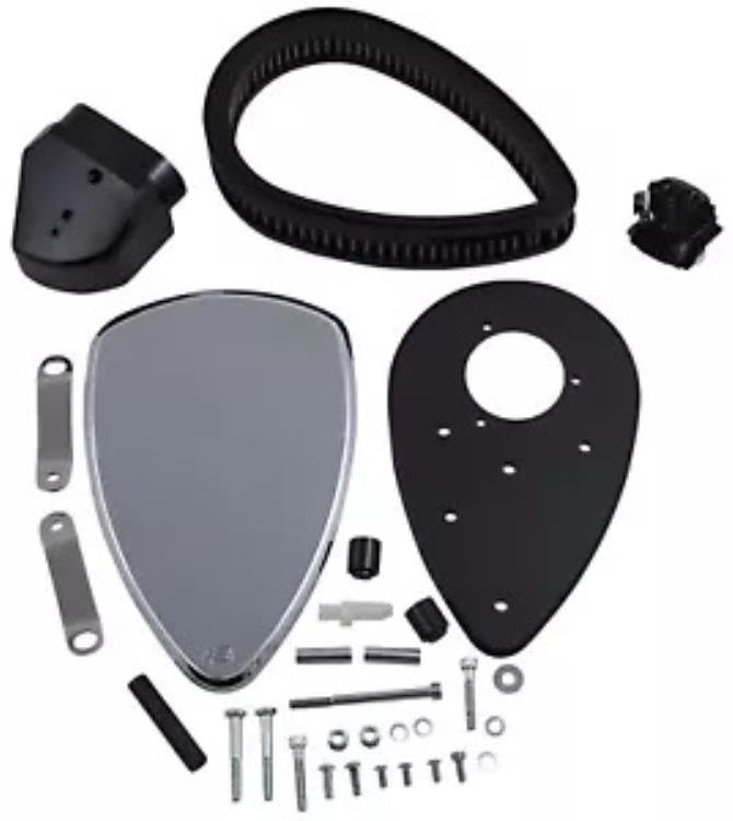 バロン クロームスムースビッグエアクリーナーキット(BA-2080-00) Baron Chrome Smooth Big Air Cleaner Kit (BA-2080-00) 【並行輸入品】｜カスタムパーツ WORLD倉庫