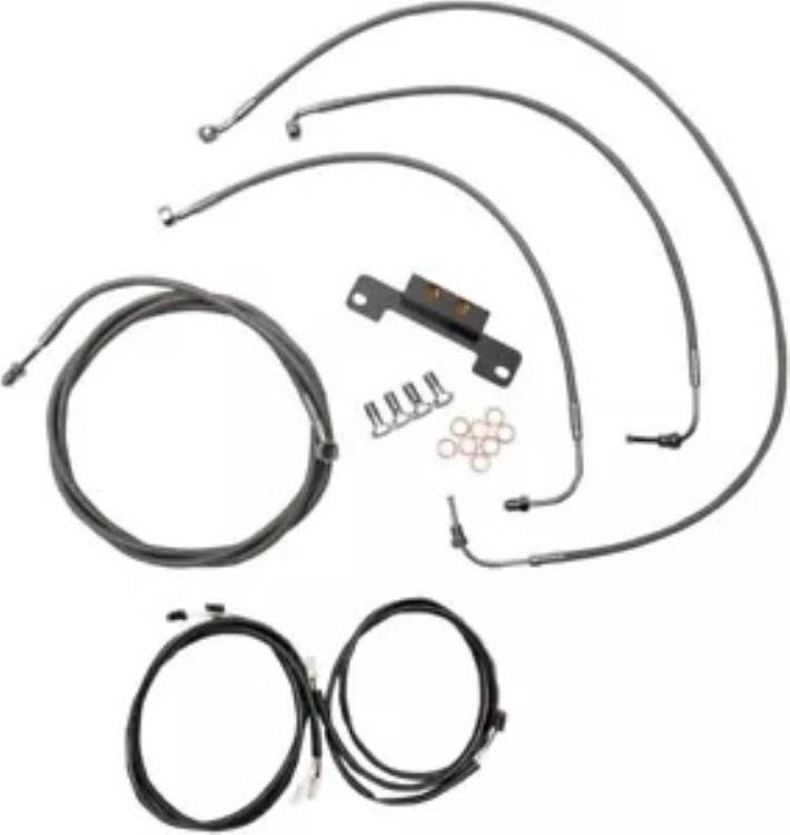 LA Choppers ステンレス製完全な PnP ケーブル キット (15 インチ～17 インチ バー用) (LA-8055KT3-16) LA Choppers Stainless Complete PnP Cable Kit for 15\