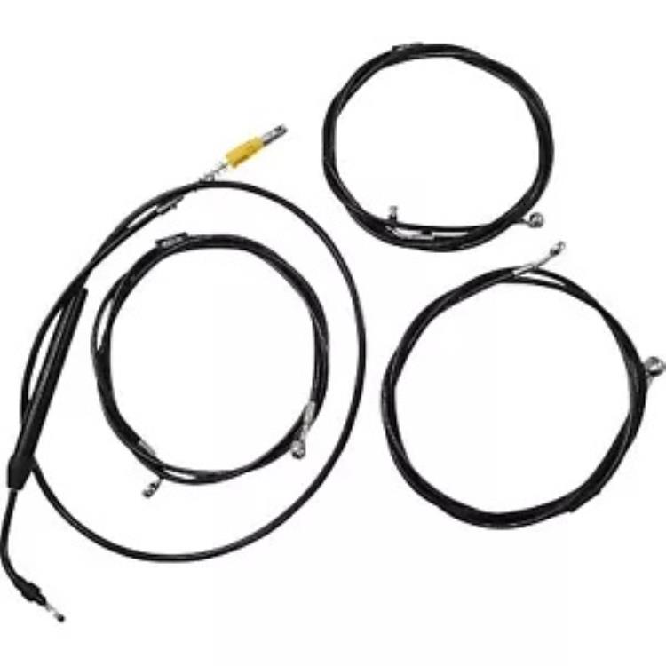 LA Choppers ブラック ビニール 標準ケーブル キット (12 インチ～14 インチ バー用) (LA-8058KT-13B) LA Choppers Black Vinyl Standard Cable Kit for 12\