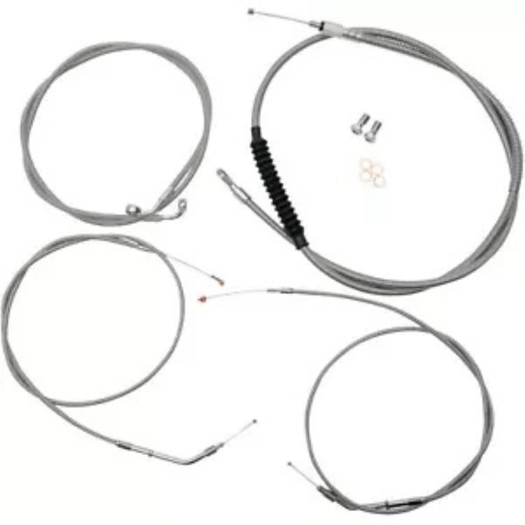 LA Choppers 15"-17" ハンドルバー用ステンレス標準ケーブルキット (LA-8310KT-16) LA Choppers Stainless Standard Cable Kit for 15"-17" Handlebars (LA-8310KT-16) 【並行輸入品】｜カスタムパーツ WORLD倉庫