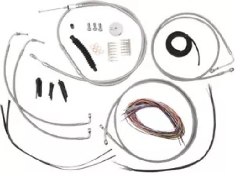 LA Choppers ステンレス コンプリート ケーブル キット 18"-20" ハンドルバー用 (LA-8050KT2-19) LA Choppers Stainless Complete Cable Kit for 18"-20" Handlebars (LA-8050KT2-19) 【並行輸入品】｜カスタムパーツ WORLD倉庫