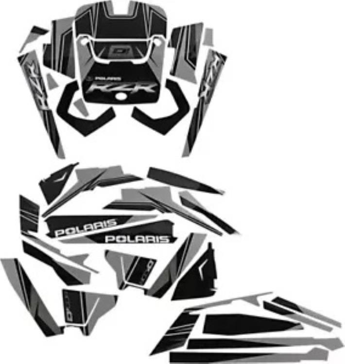 D'Cor Visuals シルバー/ブラック ポラリス 2 ドア コンプリート グラフィックス キット (20-60-118) D'Cor Visuals Silver/Black Polaris 2-Door Complete Graphics Kit (20-60-118) 【並行輸入品】