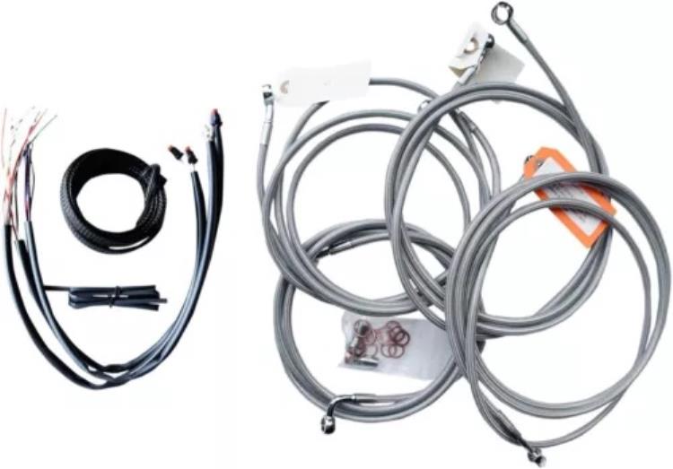 LA Choppers ステンレス コンプリート ケーブル キット 12"-14" ハンドルバー用 (LA-8052KT2-13) LA Choppers Stainless Complete Cable Kit for 12"-14" Handlebars (LA-8052KT2-13) 【並行輸入品】｜カスタムパーツ WORLD倉庫