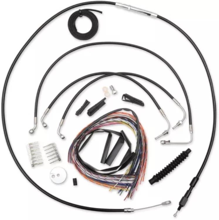 LA Choppers ブラック ビニール コンプリート ケーブル キット (18 インチ-20 インチ バー用) (LA-8011KT2-19B) LA Choppers Black Vinyl Complete Cable Kit for 18\