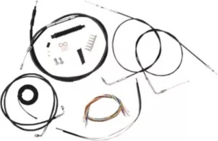 LA Choppers ミニエイプバー用ブラックビニールコンプリートケーブルキット (LA-8130KT2-08B) LA Choppers Black Vinyl Complete Cable Kit for Mini Ape Bars (LA-8130KT2-08B) 【並行輸入品】