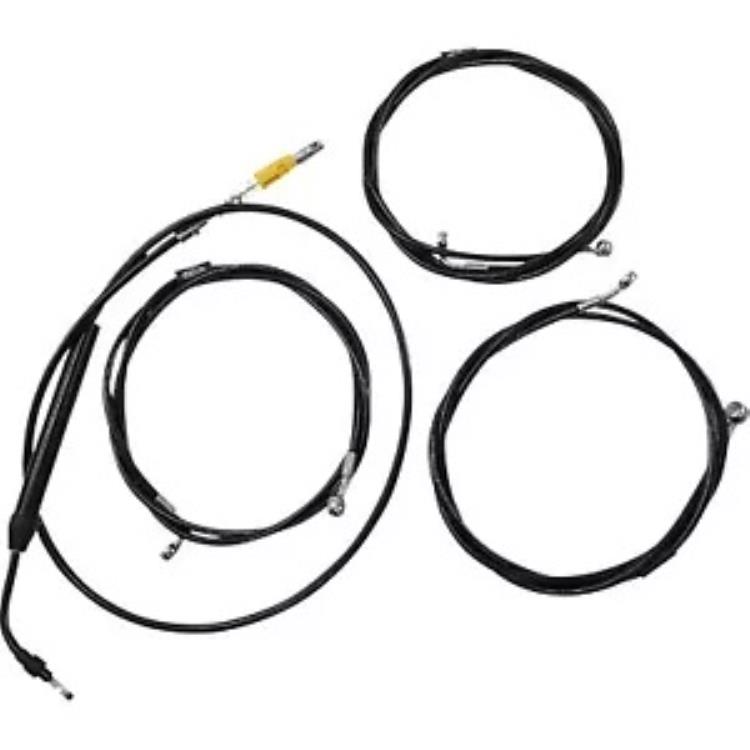 LA チョッパーズ ミッドナイト スタンダード ケーブル キット 12 インチ～14 インチ バー用 (LA-8058KT-13M) LA Choppers Midnight Standard Cable Kit for 12\
